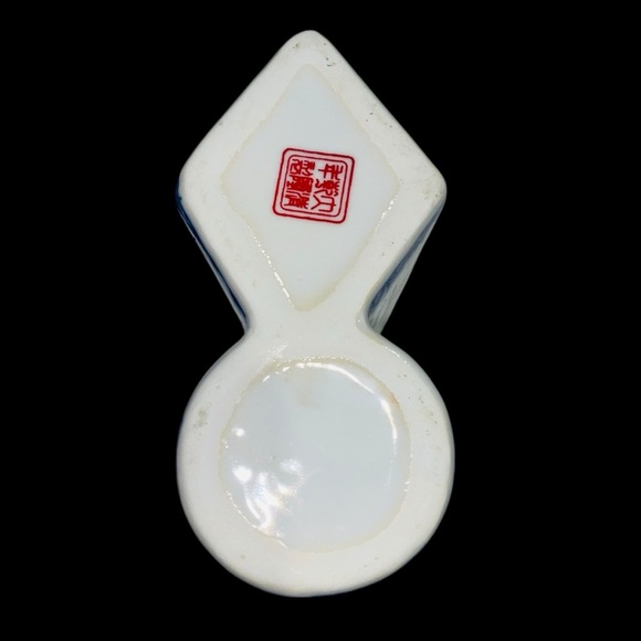 Antique Vintage Chinese Porcelain Brush Pot /Vase with Calligraphy Floral Design - Picture 12 of 13